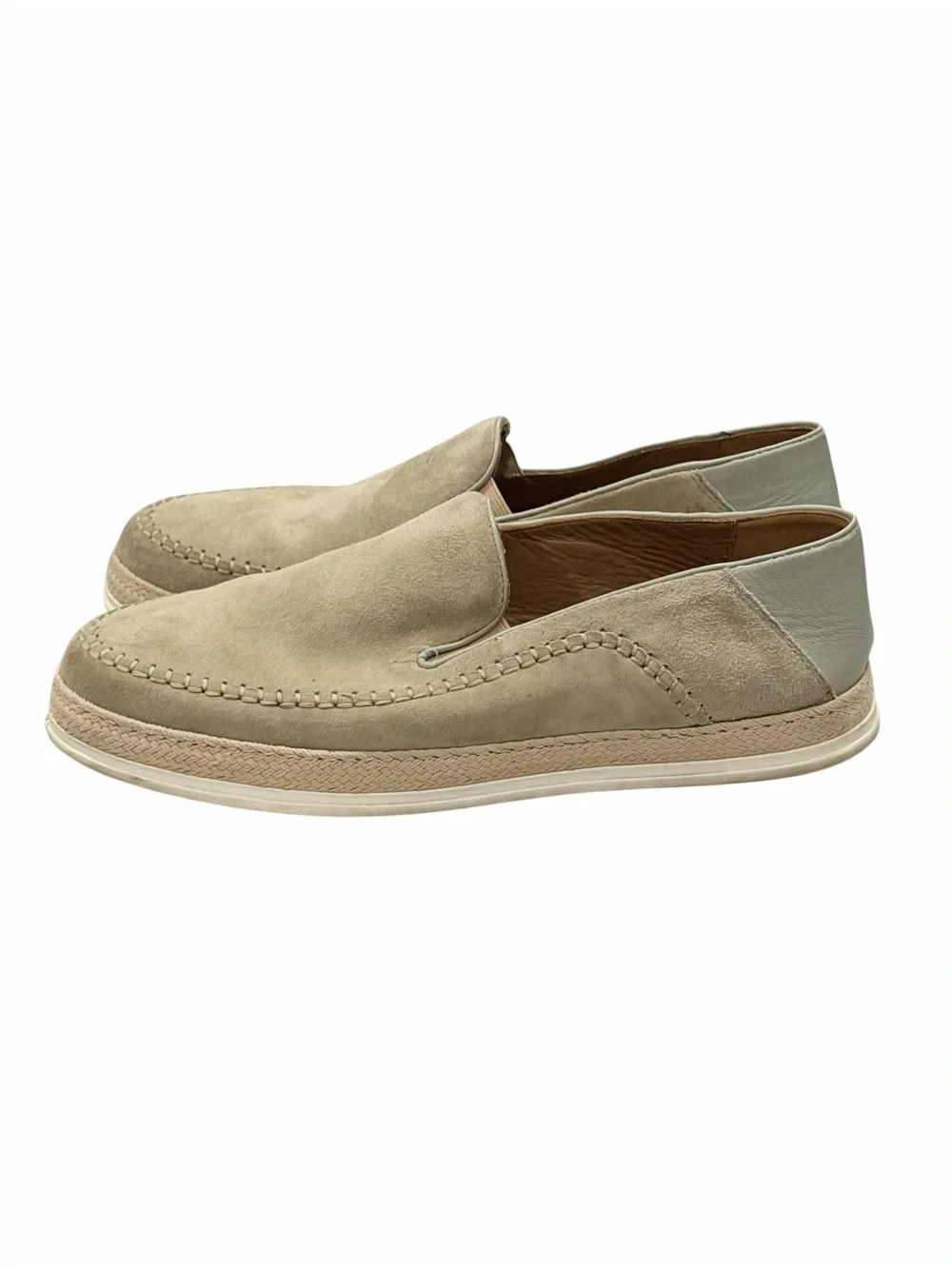 Robert Talbott Men's Size 7 Beige Leather Mason Slip on Loafers S6